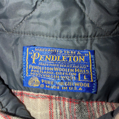 Pendleton Shirt L Red VTG Virgin Wool Preppy Fireside 60s 70s Outdoors Mens