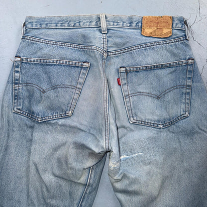 Levis 501 Vintage 80s Redline Selvedge USA XX Jeans Light Wash 35x32 Act 33x29