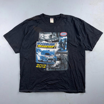 Drag Strip Woodburn Oregon VTG T Shirt 2012 Sports Cars Drifting Graphic NHRA