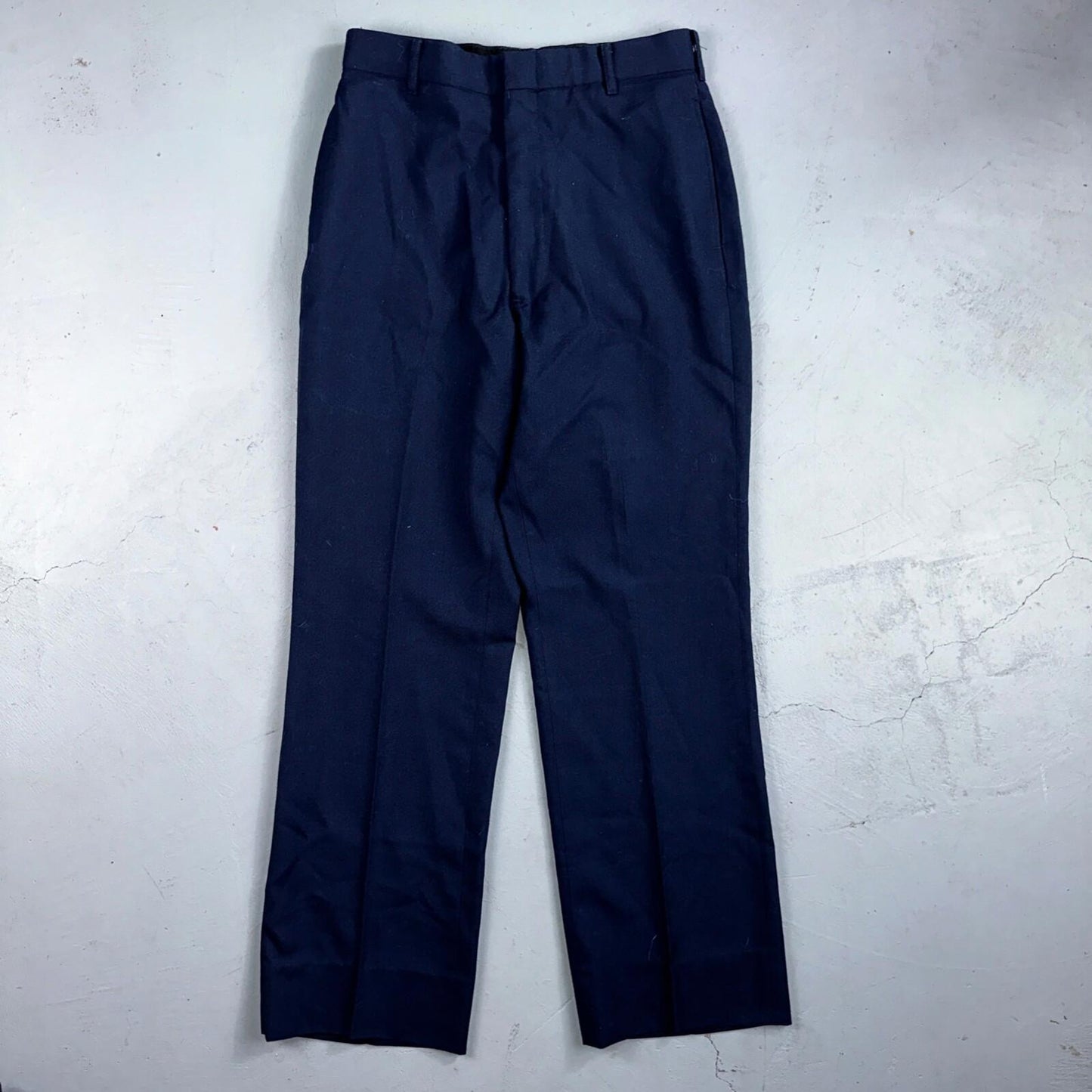 Vintage DPSC Air Force Pants Mens 30R Navy Blue Wool Blend Trouser 28x30 90s