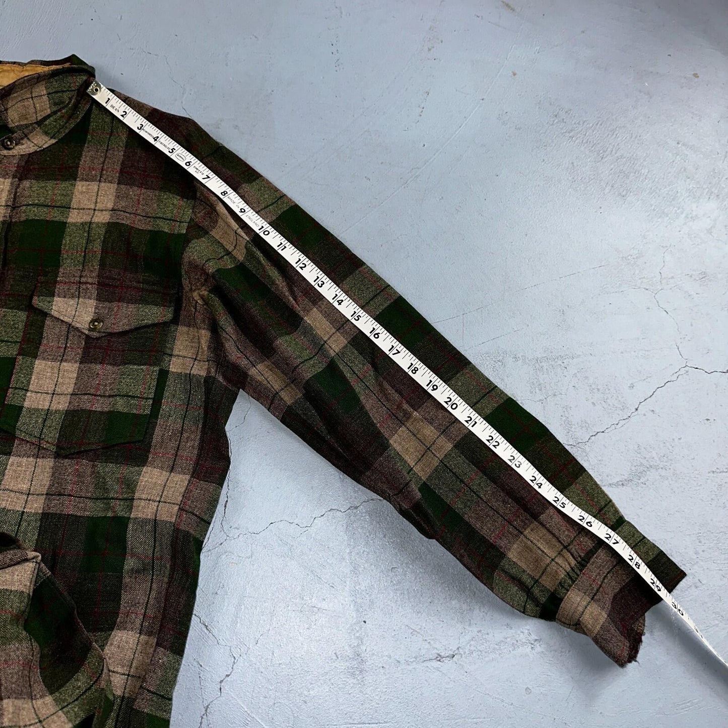 Pendleton VTG BR Baker Shirt Plaid 100% Wool Button Down Size M Plaid 1950s Camp