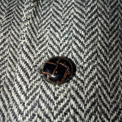 Harris Tweed Stafford Vintage 40 Blazer Gray Herringbone Wool Sport Coat USA