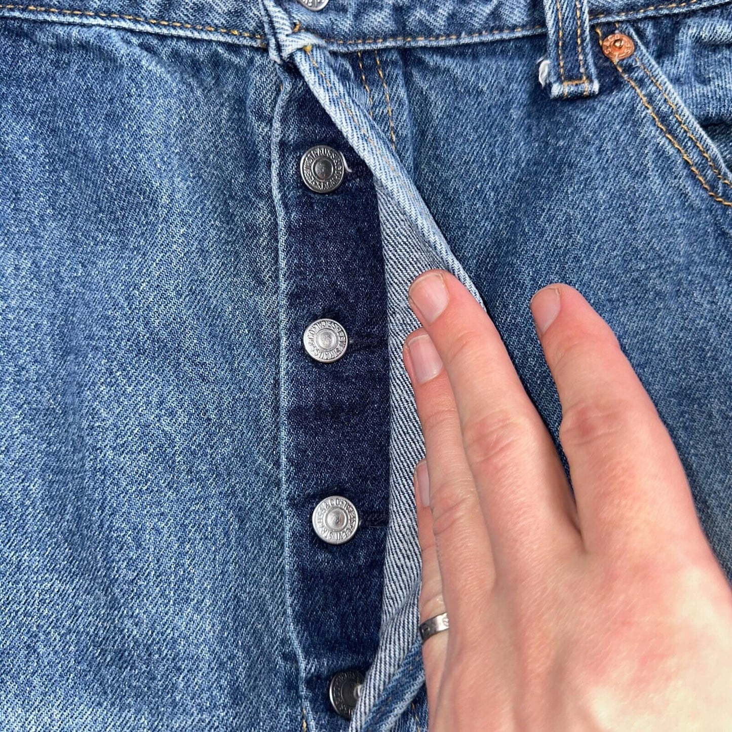 Levis 501 Vintage 90s USA XX Straight Leg Jeans Blue Med Wash 40x30 Act 38x30