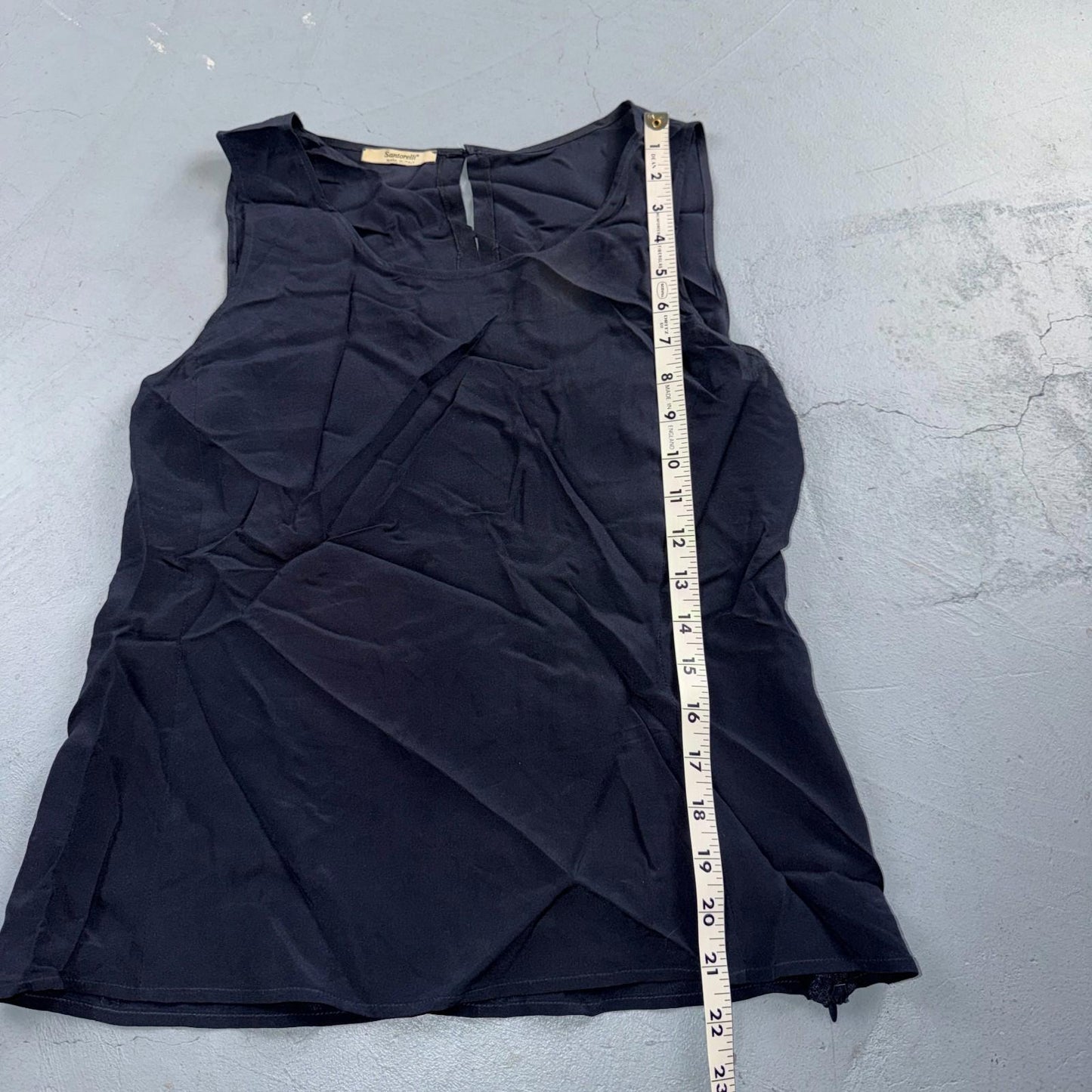 Santorelli Women Black Sleeveless Blouse Top Small Italy Basic Navy Italy