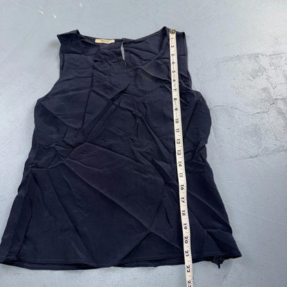 Santorelli Women Black Sleeveless Blouse Top Small Italy Basic Navy Italy