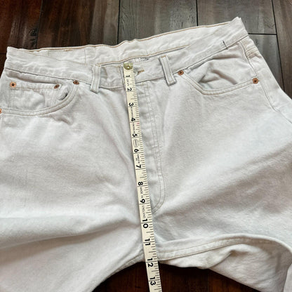 VTG USA Levis 501 Button Fly 90s Tag Jeans 80s 36x30 Act 32x29 Grey Faded White