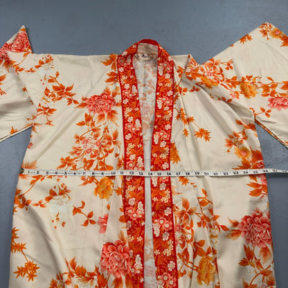 Japanese Kimono Haori Pure Poly Custom Made Daimaru VTG Style Japan Orange
