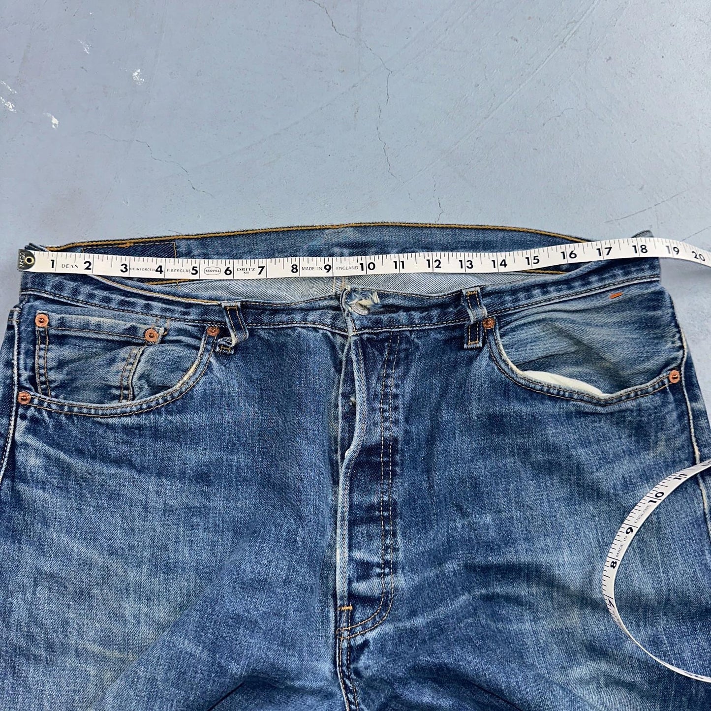 Levis 501 Vintage Y2K 90s XX Straight Leg Jeans Blue Med Wash 38x34 Act 37x31