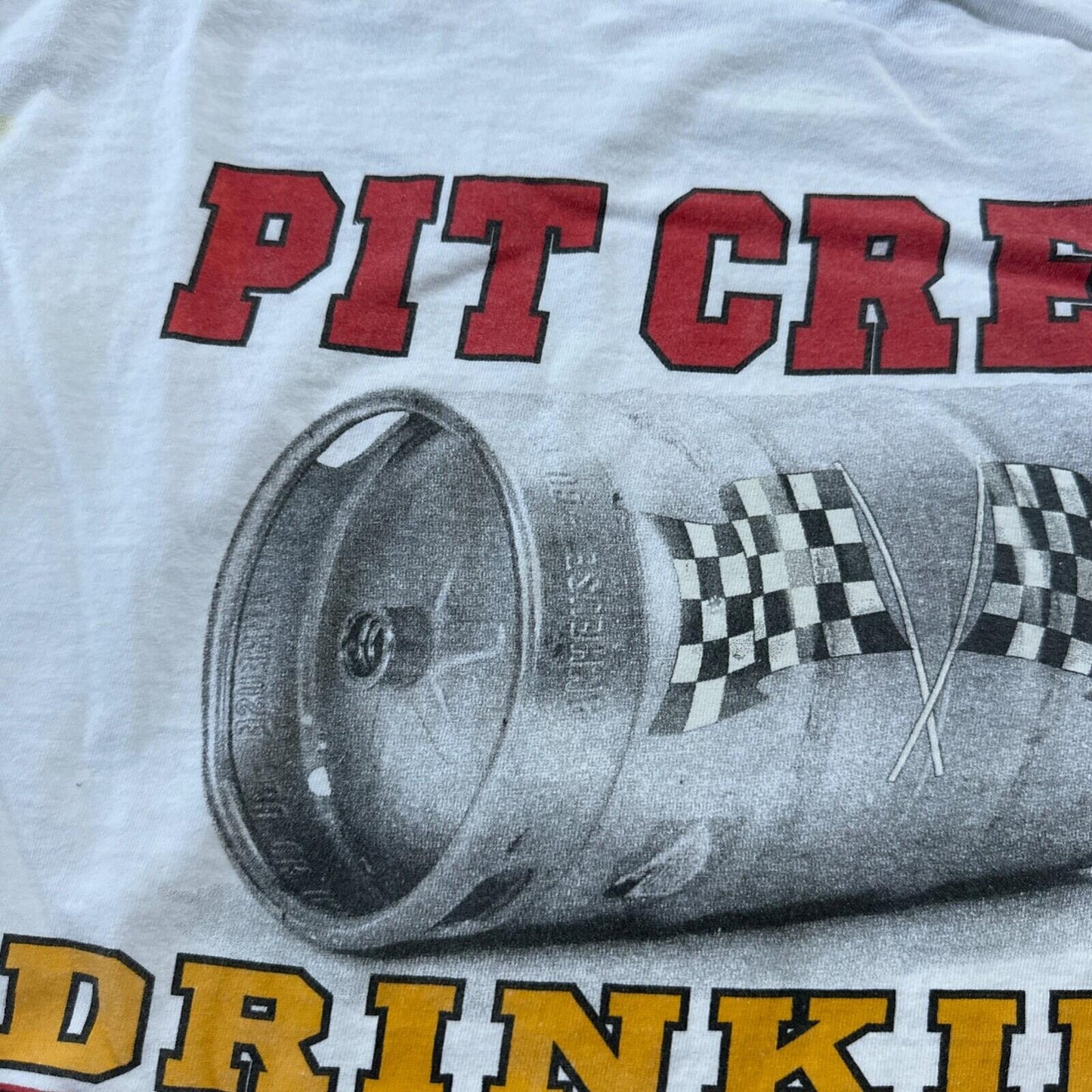 Pit Crew Drinking Team Funny VTG T Shirt Beer Budweiser Sports Racing Cars 2XL