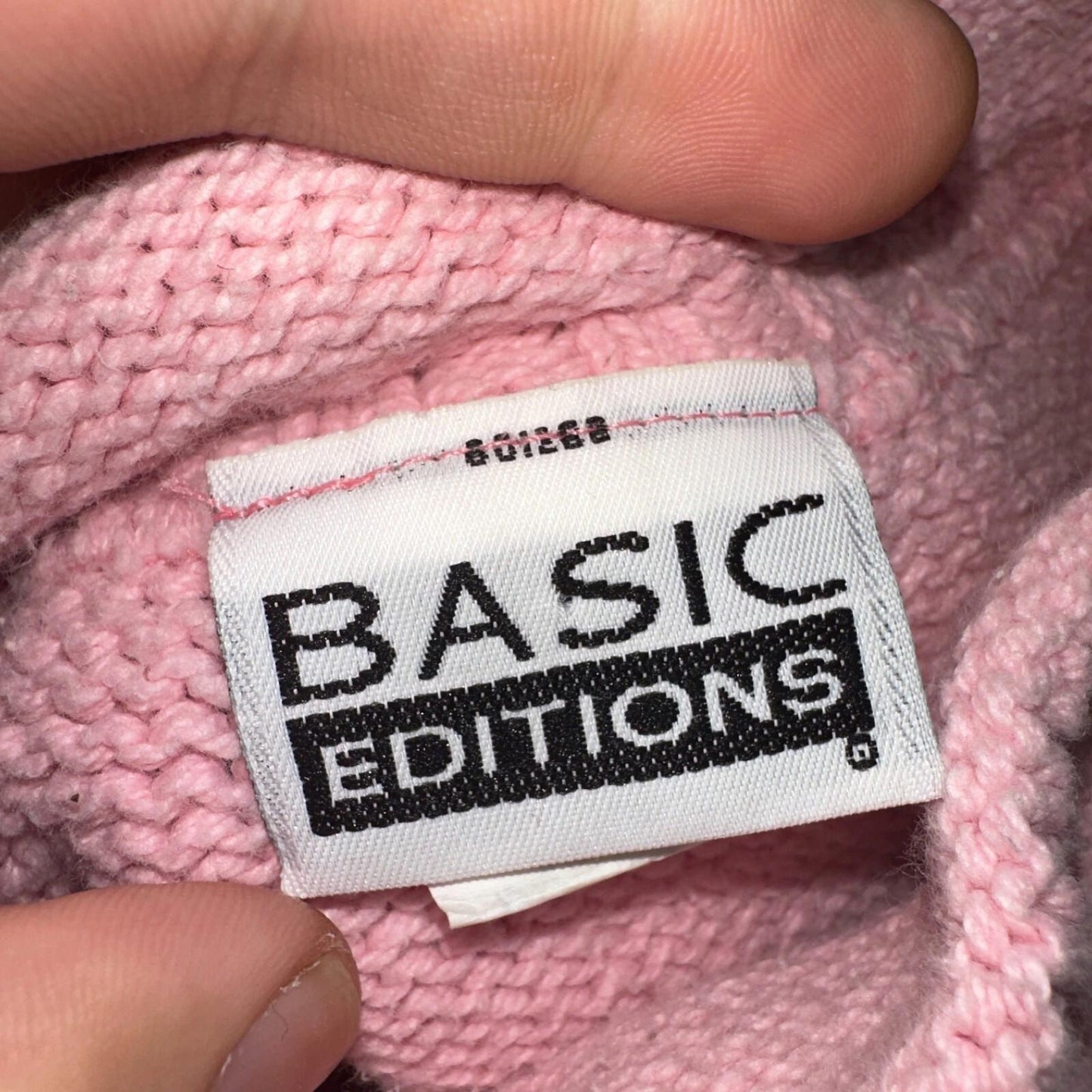 Basic Editions Women's Sweater Pink Jacket 100% Cotton Casual Christmas Winter