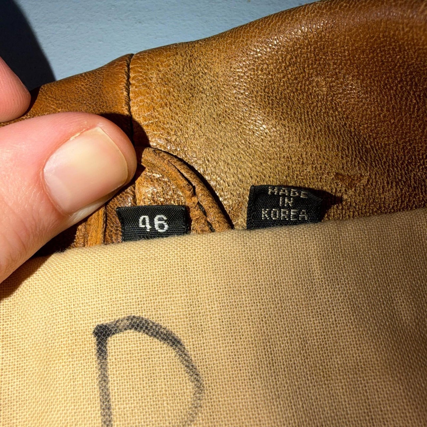 Vintage Leather Jacket Mirage G-1 Flight Size 46 80s Brown Patina Map Line Heavy