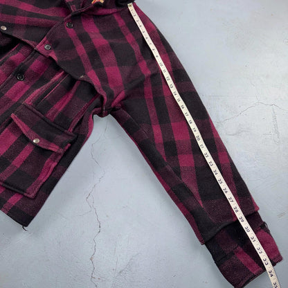 VTG 1950s Black Bear Purple Faded Double Mackinaw Wool Cruiser Jacket Filson 50s