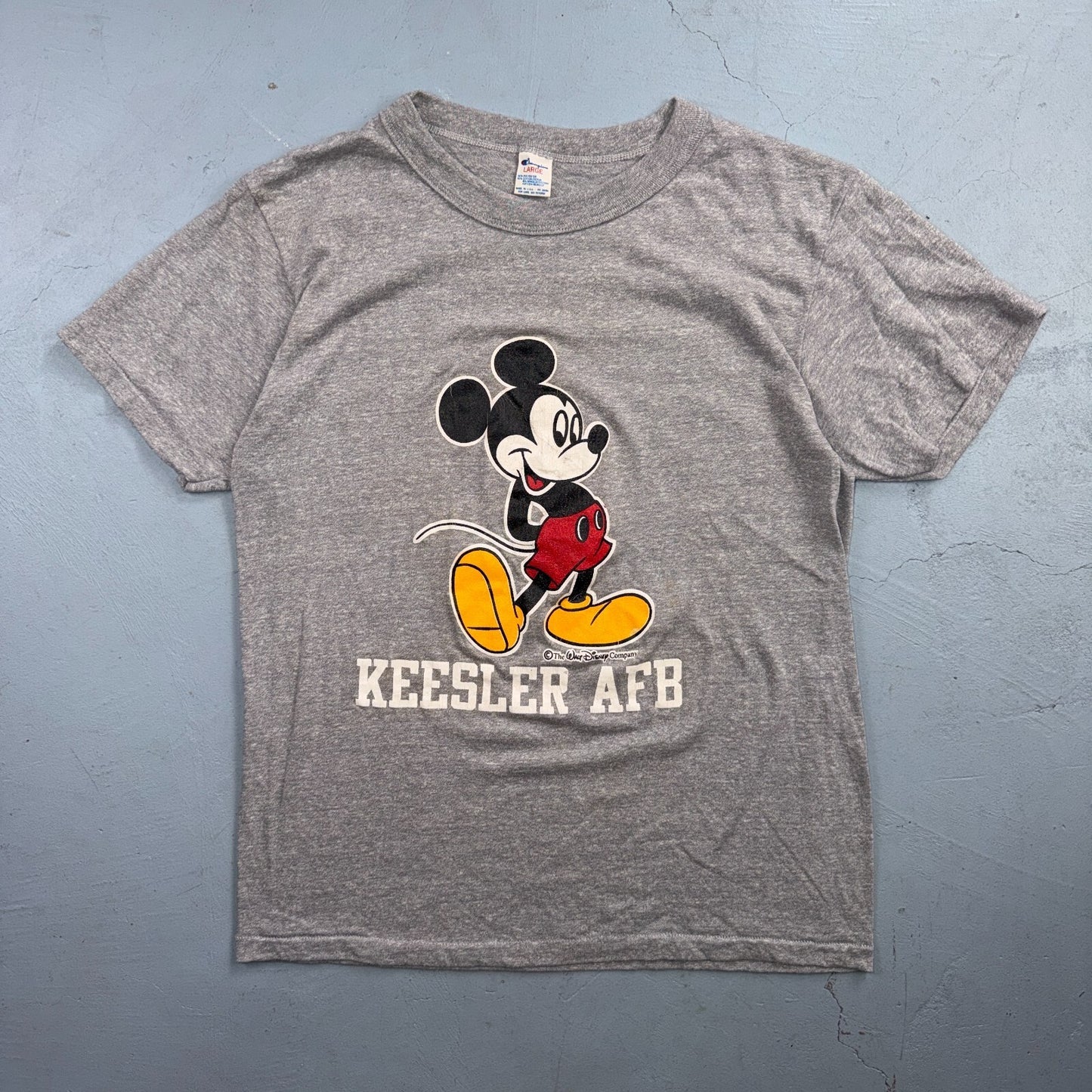 Champion 80s Disney Mickey Mouse VTG T Shirt Single Stitch 1980s USA Keesler AFB