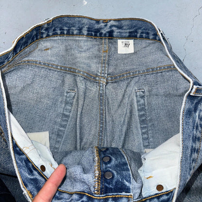 Levis 501 Vintage 90s Mexico Straight Leg Jeans Blue Light Wash 38x30 Act 37x31