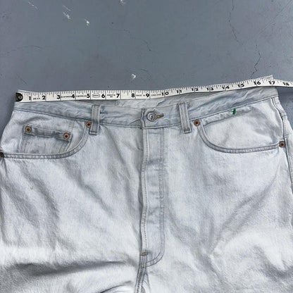 Levis 501 Vintage 90s USA XX Straight Leg Jeans White Light Wash 38x30 Act 34x29
