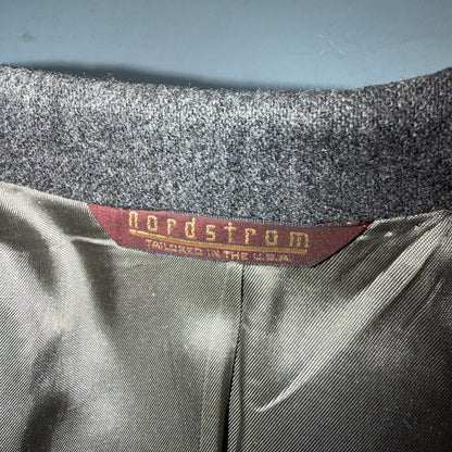 Nordstrom Vintage 42 Blazer Gray Wool Sport Coat USA 1980s Union USA Gold Button