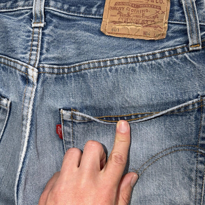 Levis 501 Vintage 80s Redline Selvedge USA XX Jeans Light Wash 31x27 Skinny