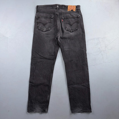 Levis 501 Vintage 90s USA XX Straight Leg Jeans Black Light Wash 34x32 Act 33x30