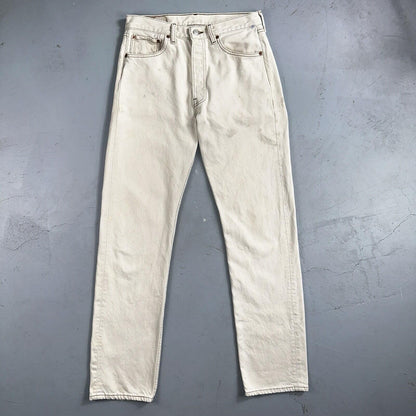 Levis 501 Vintage 90s USA XX Straight Leg Jeans White Stained 32x34 Act 30x33