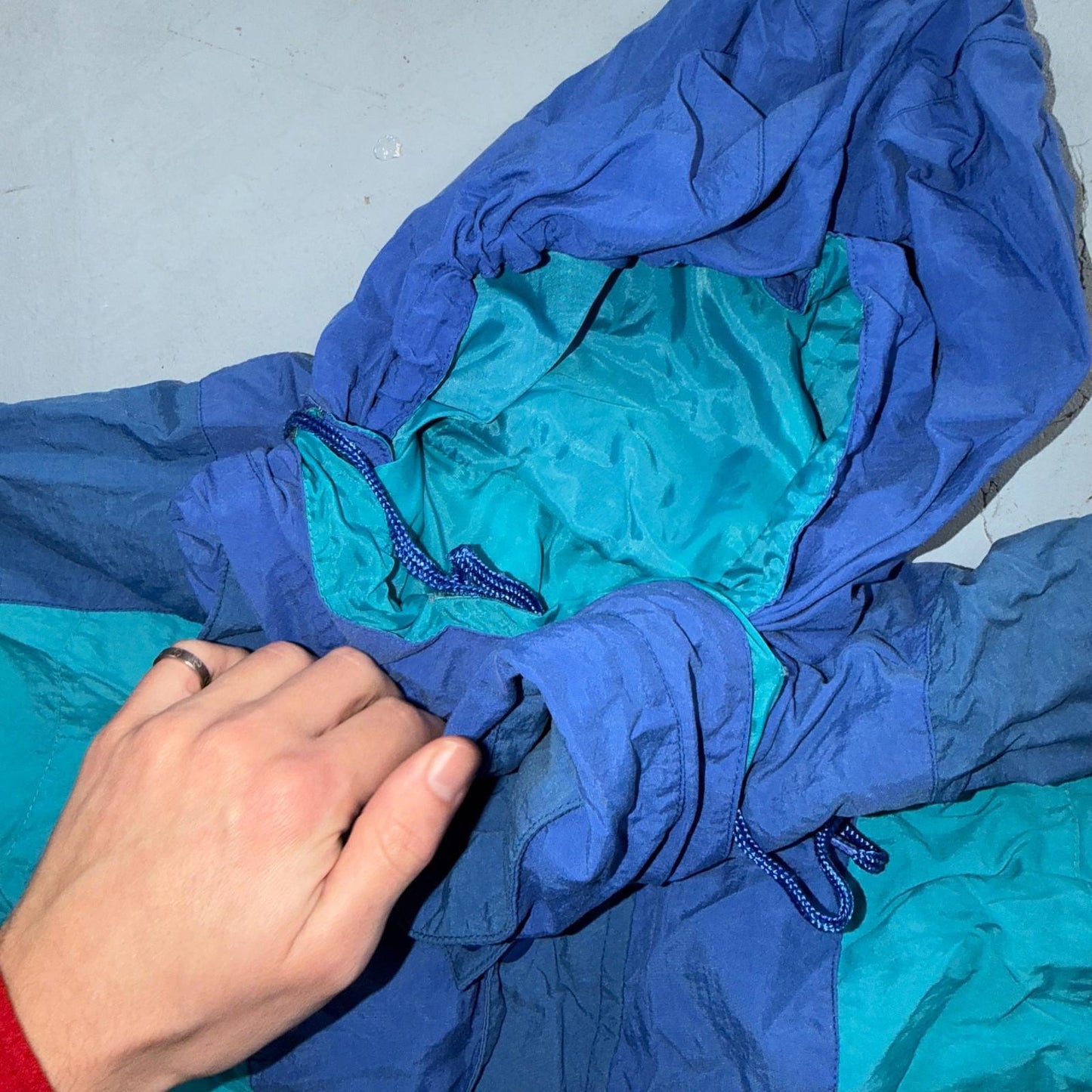 Eddie Bauer VTG 90s Outdoor Outfitter Windbreaker Jacket Blue Men's Size L