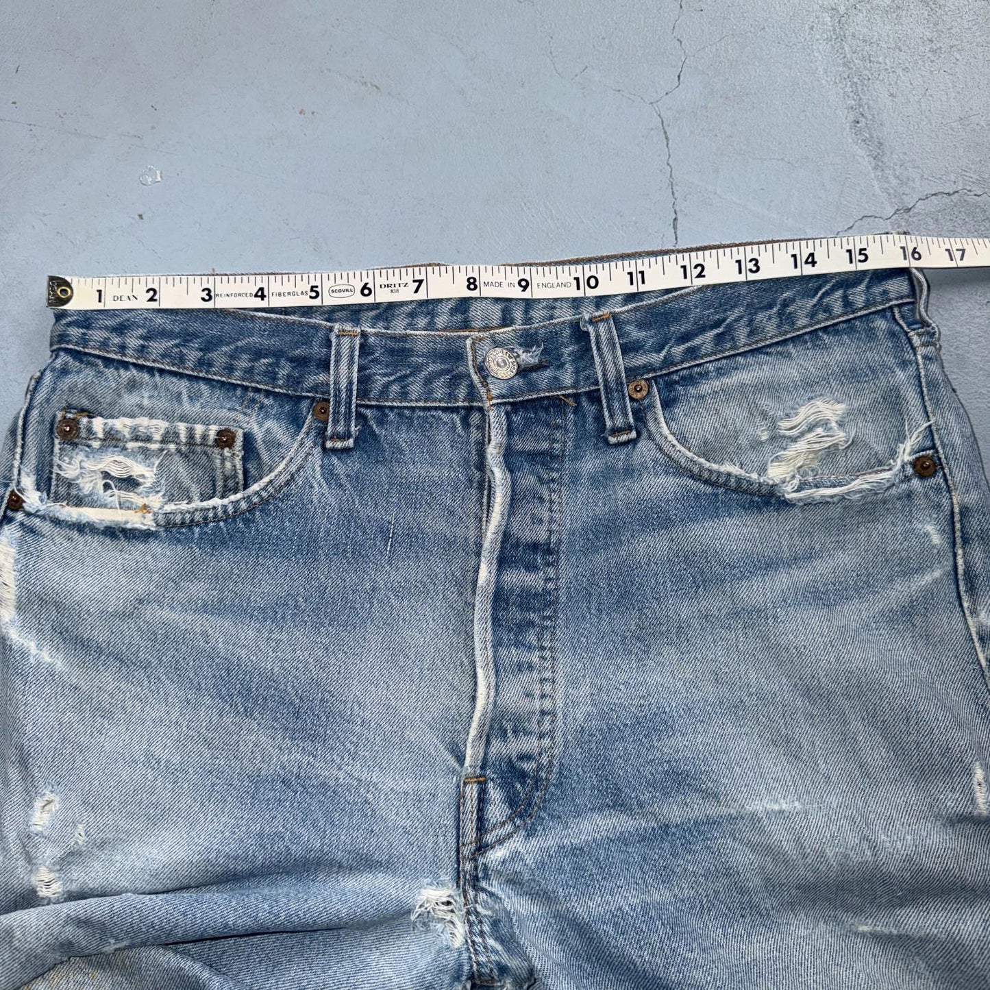 Levis 501 Vintage 80s Redline Selvedge USA XX Jeans Light Wash 34x36 Act 32x32
