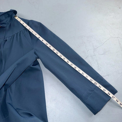 Forecaster of Boston Women's Rain Coat 14 Blue Polyester Trench Coat 1980s 80s