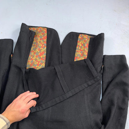 1950s 1960s VTG Mens Suit 36R Jacket Coat Black Union Wool Rockabilly Blazer