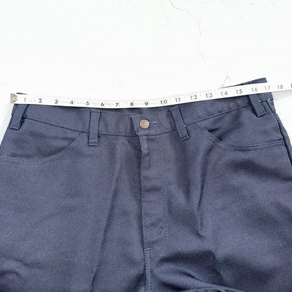 Levis 70s USA 517 36x32 Bootcut Pants Navy Blue Polyester Slacks Vintage 34x27