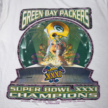Vintage 1997 Green Bay Packers Super Bowl XXXI Champions T Shirt NFL Starter
