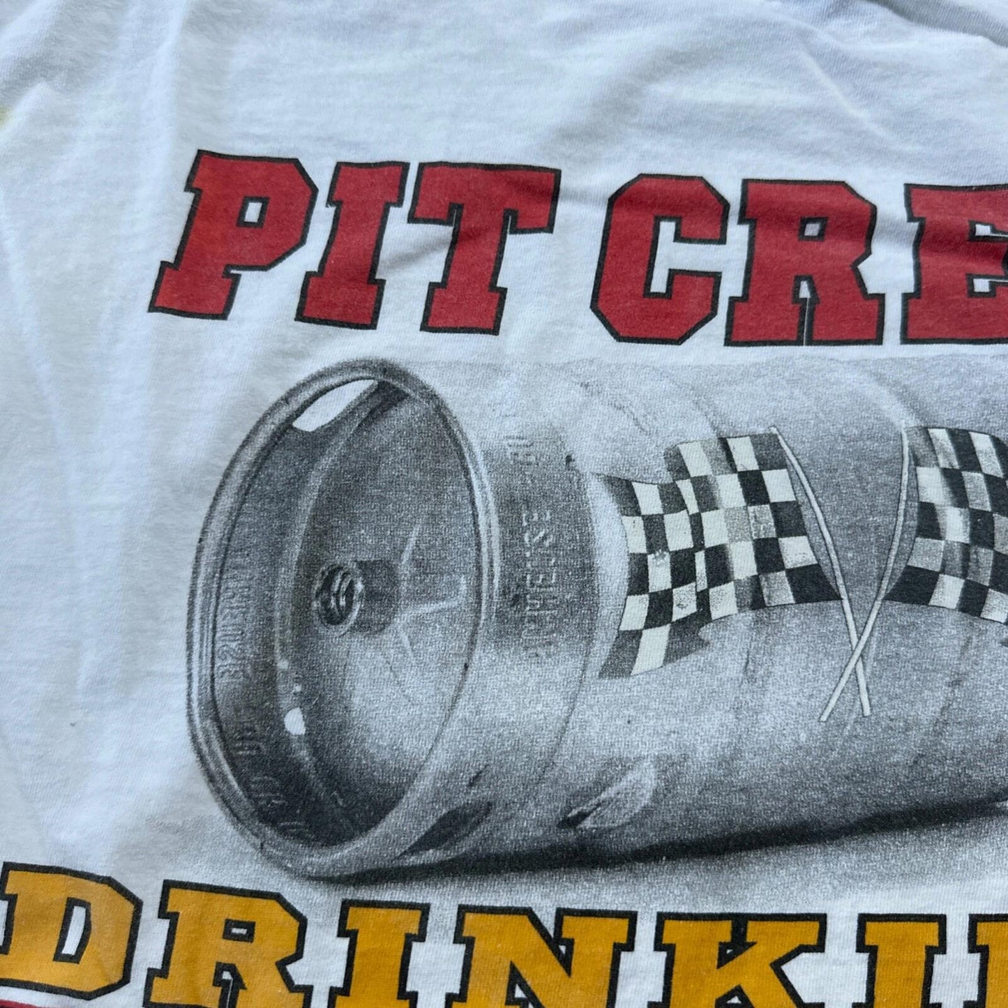 Pit Crew Drinking Team Funny VTG T Shirt Beer Budweiser Sports Racing Cars 2XL
