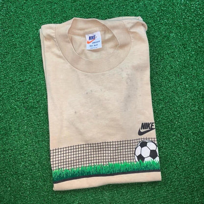 Vintage Nike T Shirt USA Rare Single Stitch Soccer Sports 70s 80s Running Geisha