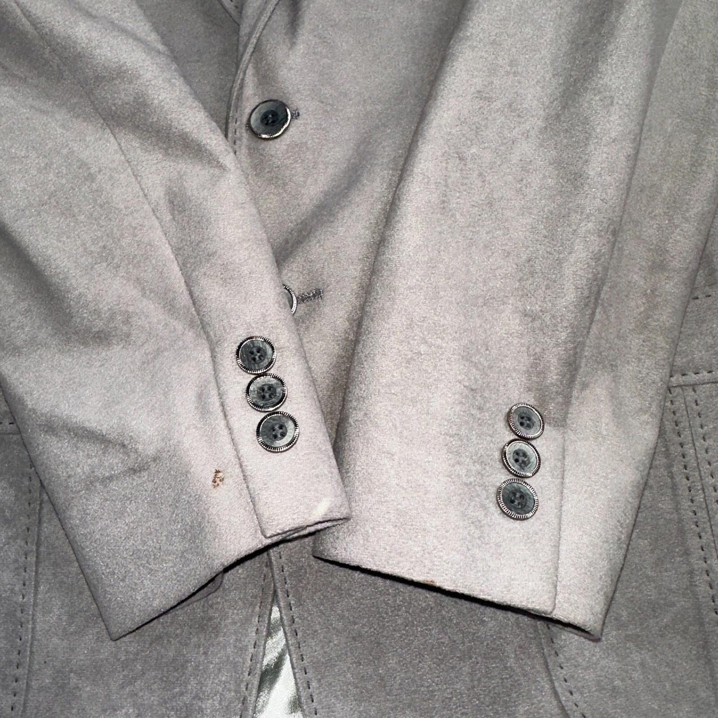 VTG Mens Suit 38 Jacket Sport Coat Rockabilly 60s 70s Suede Gray Disco The Knack