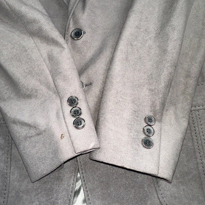VTG Mens Suit 38 Jacket Sport Coat Rockabilly 60s 70s Suede Gray Disco The Knack