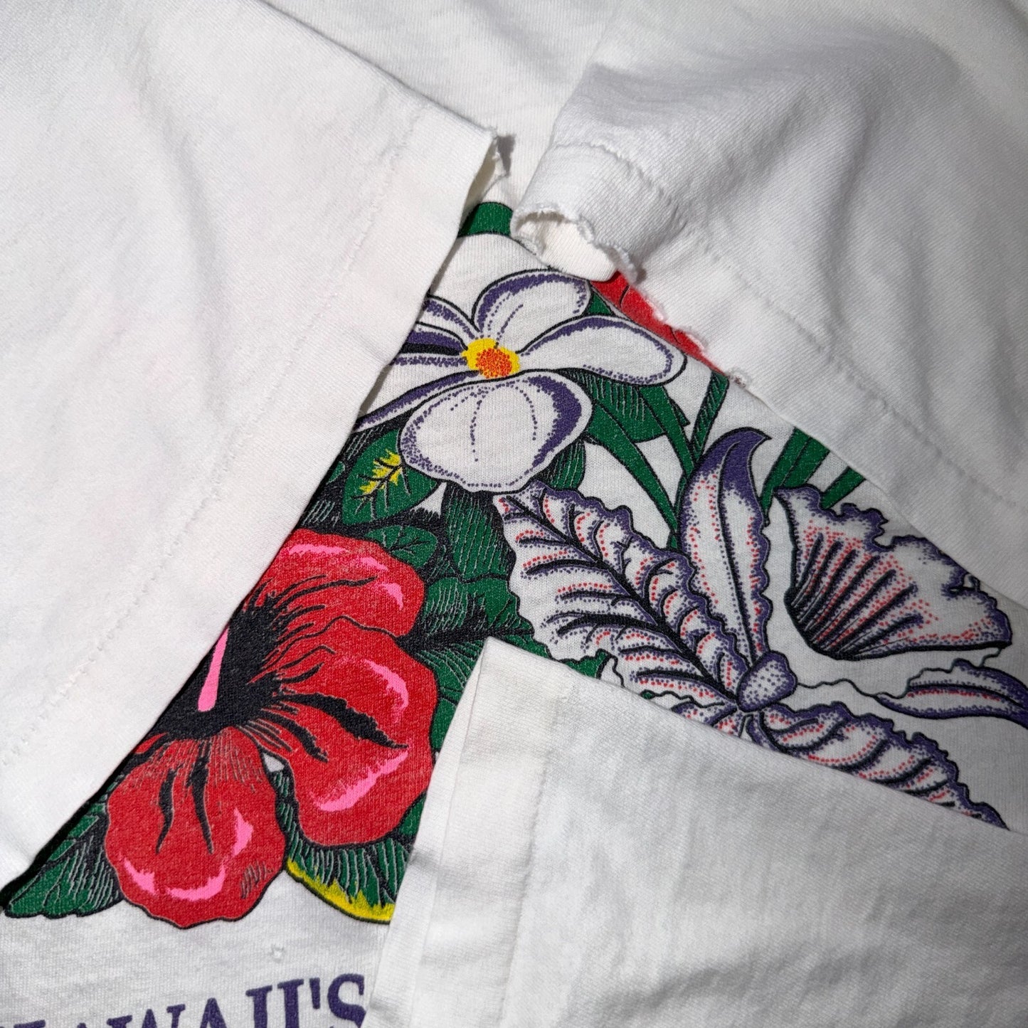 Vintage 90s Protect Hawaii Rainforests T Shirt Hanes Floral Nature Graphic Art