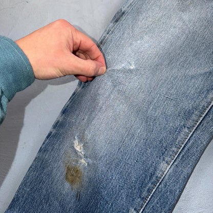 Levis 501 Vintage 80s Redline Selvedge USA XX Jeans Light Wash 33x34 Act 30x30