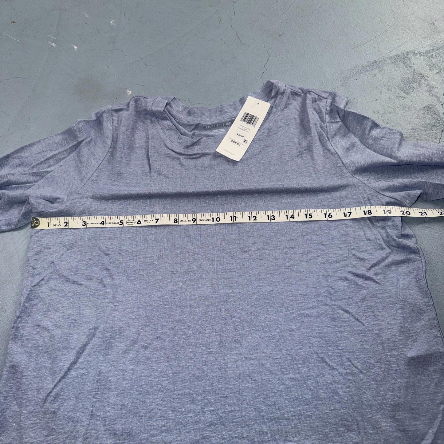 Eileen Fisher NWT $128 Top Size XS Organic Linen Blend Pale Purple Lightweight