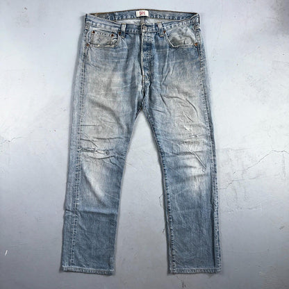 Levis 501 Vintage Y2K XX Straight Leg Jeans Blue Light Wash 34x34 Act 35x30