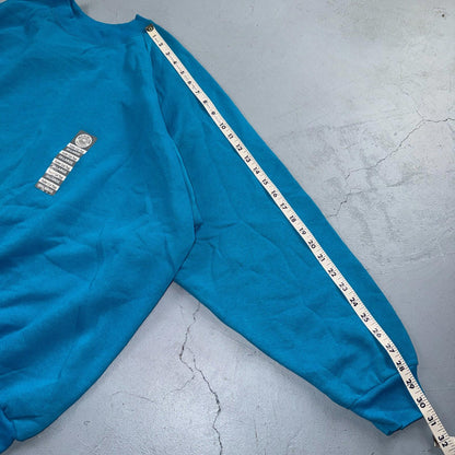 VTG FOTL Tags Sweatshirt Mens 3XL Blue Travel USA America Basic Deadstock