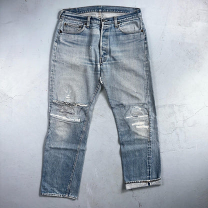 Levis 501 Vintage 80s Redline Selvedge USA XX Jeans Light Wash 36x36 Act 34x30