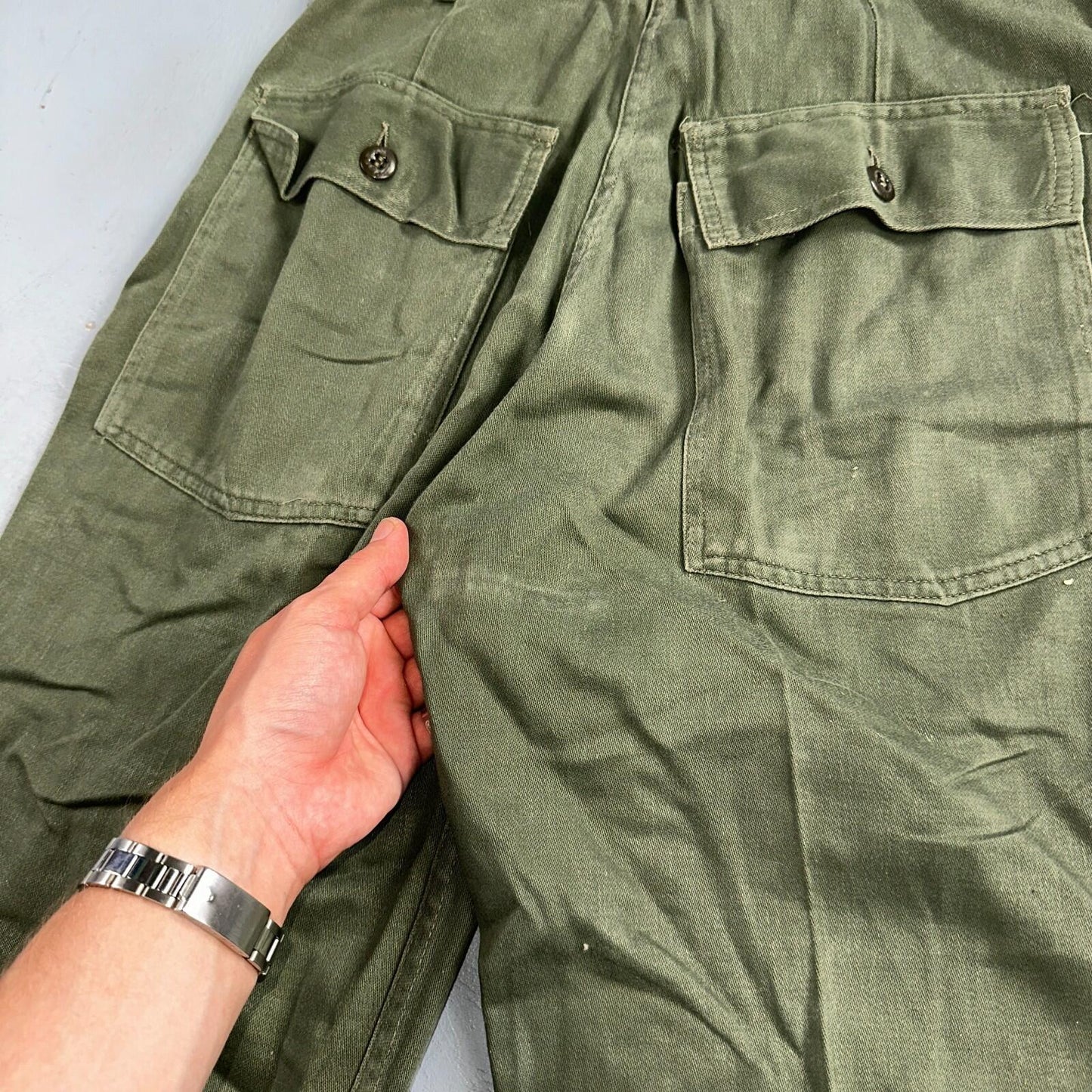 Vintage 1960s 70s Vietnam OG 107 Fatigue Pants 60s Zipper Fly Act 29x31