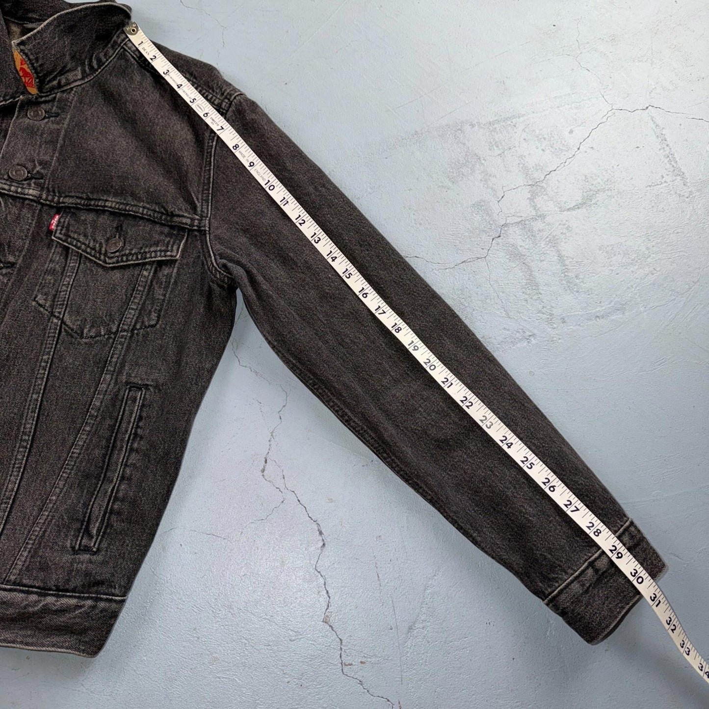 Levis Button Front Cotton Denim Trucker Jean Jacket Black Type 3 VTG Style Y2K