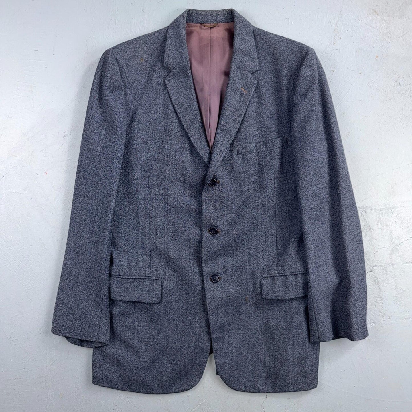 1950s 1960s VTG Mens 2 PC Suit 40 Jacket Coat Pants Blue Union Wool Rockabilly