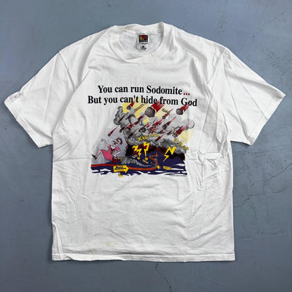 Jesus God VTG T Shirt Sodomite End Of World Genesis Earth Bible Study Graphic