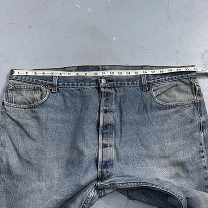 Levis 501 Vintage 90s USA XX Straight Leg Jeans 48x34 Light Wash Act 44x29