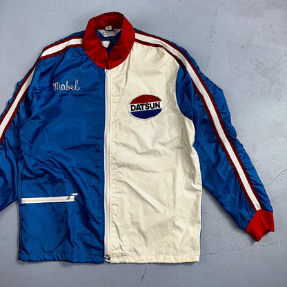 Datsun Crown Vintage 70s Racing Jacket Crown Rockabilly Chainstitch Mabel Nylon