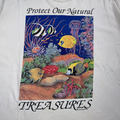 Vintage 90s Human-I-Tees T-Shirt Mens XL Nature Fish Ocean Reef Graphic Tee