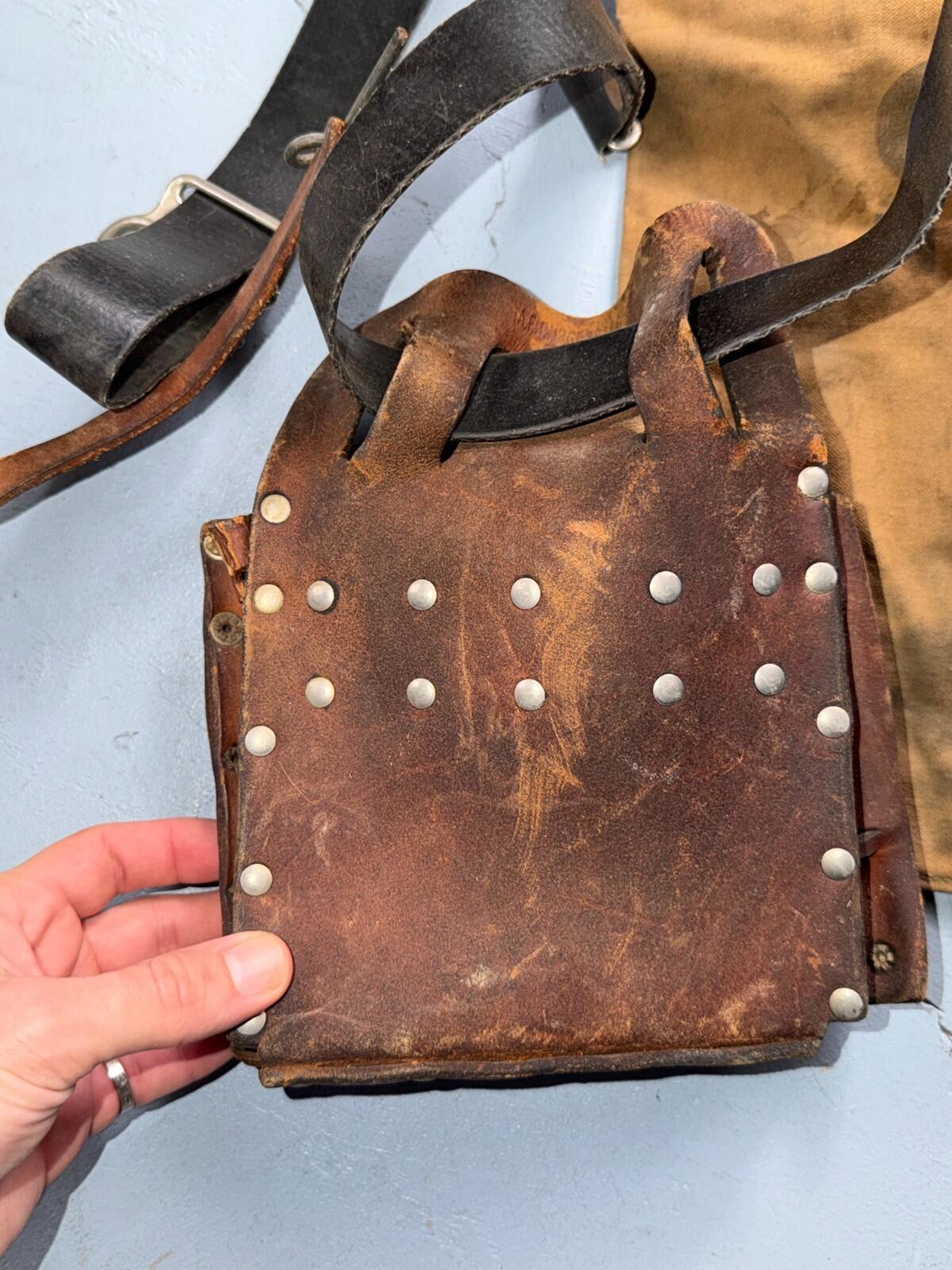 VTG Bell System Telephone Repairman Tool Bag Case Lineman Belt Canvas 50s 60s