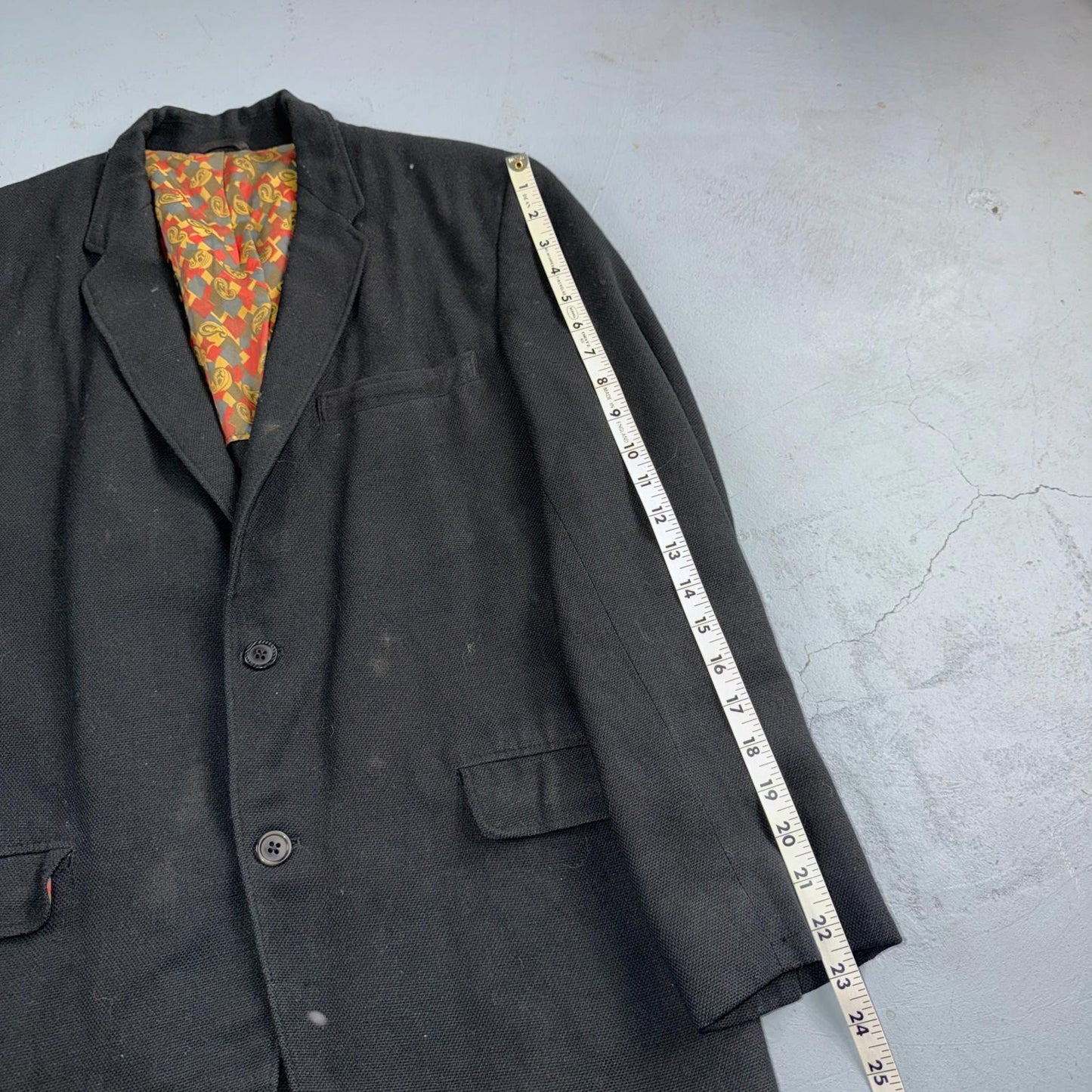 1950s 1960s VTG Mens Suit 36R Jacket Coat Black Union Wool Rockabilly Blazer