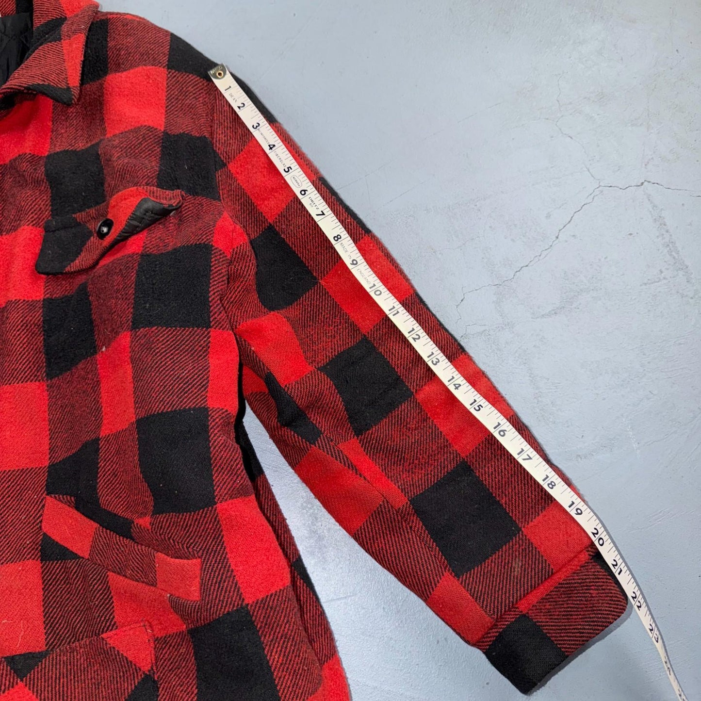 VTG 1960s 60s Cotton Buffalo Plaid Lined Insulated Zip Up Jacket Large Mackinaw