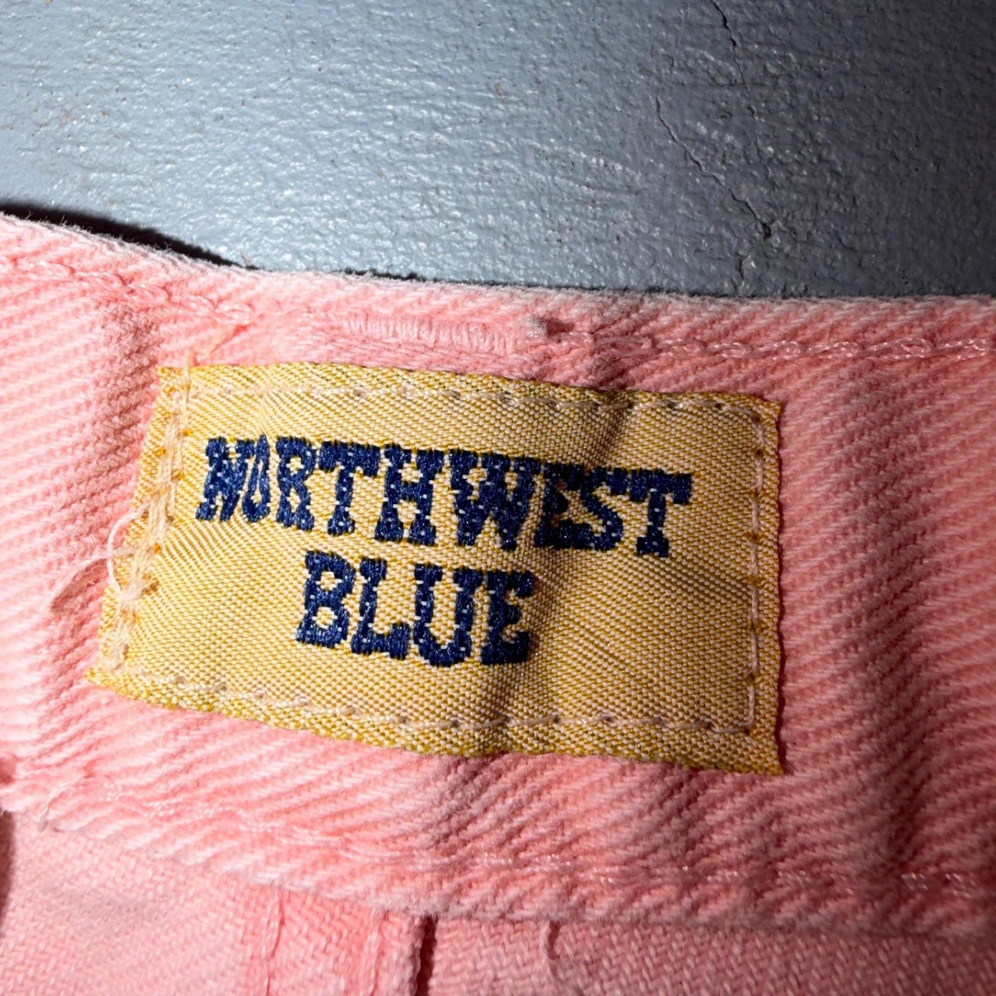 VTG Northwest Blue Size 12 Pink High Rise Tapered Jeans Mexico Made Peach Y2K